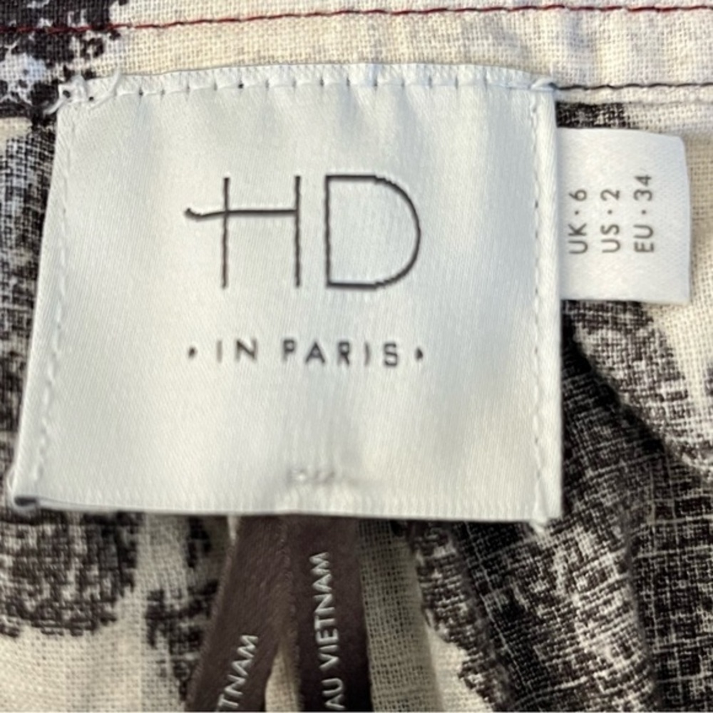 Anthro HD In Paris Laurel Sz‎ 2 Tank Top 31” Bust Floral Button Sleeveless Linen - Picture 3 of 11